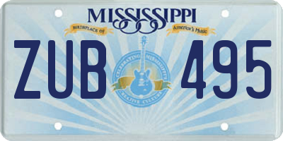 MS license plate ZUB495