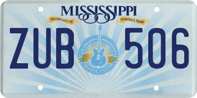 MS license plate ZUB506