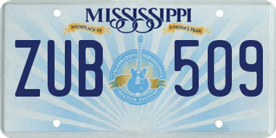 MS license plate ZUB509