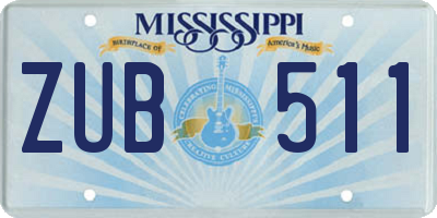 MS license plate ZUB511