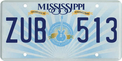 MS license plate ZUB513