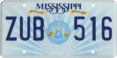 MS license plate ZUB516
