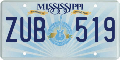 MS license plate ZUB519