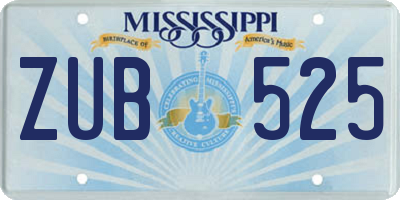 MS license plate ZUB525