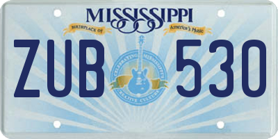 MS license plate ZUB530