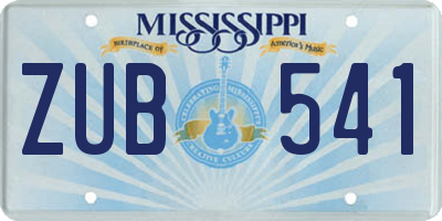 MS license plate ZUB541