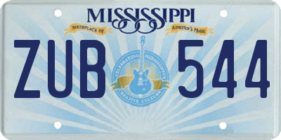 MS license plate ZUB544
