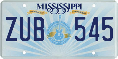 MS license plate ZUB545