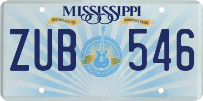 MS license plate ZUB546