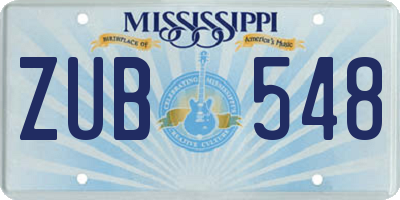 MS license plate ZUB548