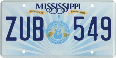 MS license plate ZUB549