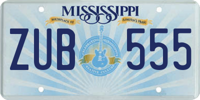 MS license plate ZUB555