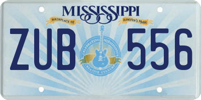 MS license plate ZUB556