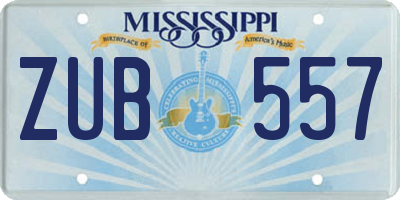MS license plate ZUB557