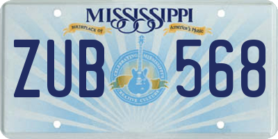 MS license plate ZUB568
