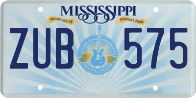 MS license plate ZUB575