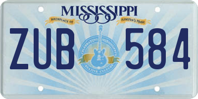 MS license plate ZUB584