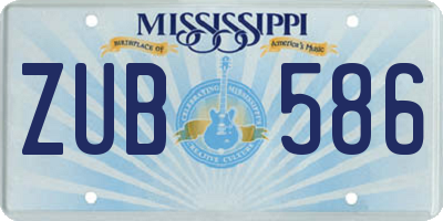 MS license plate ZUB586