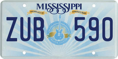 MS license plate ZUB590