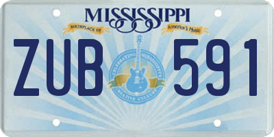MS license plate ZUB591