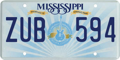 MS license plate ZUB594