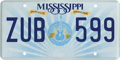 MS license plate ZUB599