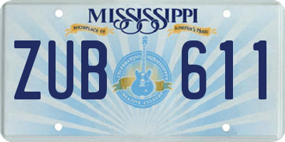 MS license plate ZUB611