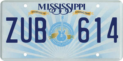 MS license plate ZUB614