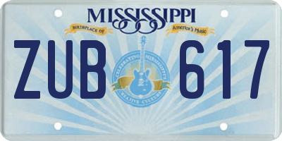 MS license plate ZUB617