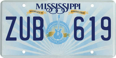 MS license plate ZUB619