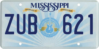 MS license plate ZUB621