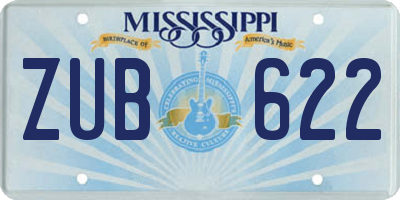 MS license plate ZUB622