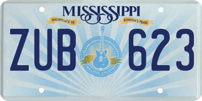 MS license plate ZUB623
