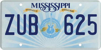 MS license plate ZUB625