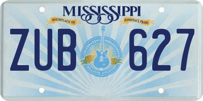 MS license plate ZUB627