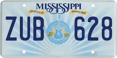 MS license plate ZUB628