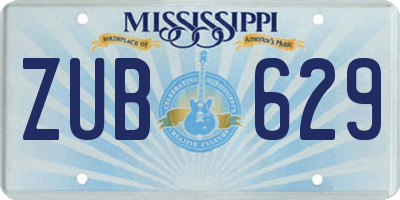 MS license plate ZUB629