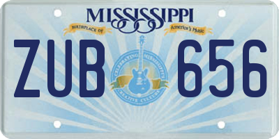 MS license plate ZUB656