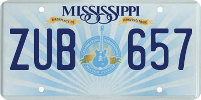 MS license plate ZUB657