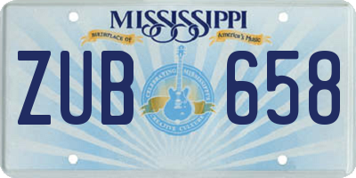 MS license plate ZUB658