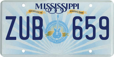 MS license plate ZUB659