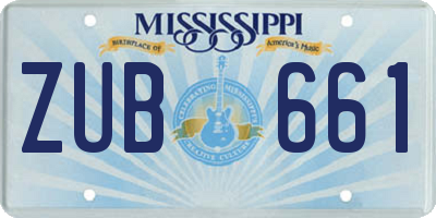 MS license plate ZUB661