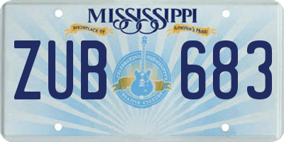 MS license plate ZUB683