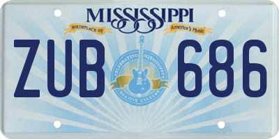 MS license plate ZUB686