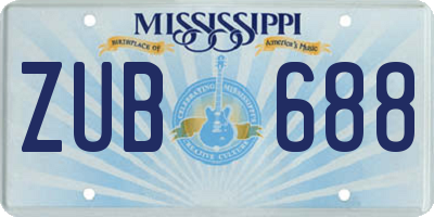 MS license plate ZUB688