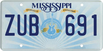 MS license plate ZUB691