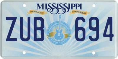 MS license plate ZUB694