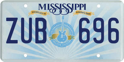 MS license plate ZUB696