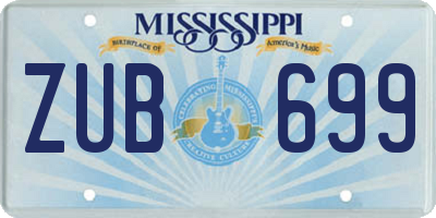 MS license plate ZUB699