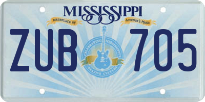 MS license plate ZUB705